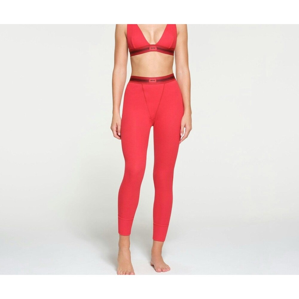 Cotton Rib Legging Red
